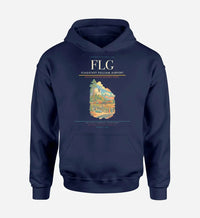 Thumbnail for Flagstaff Pulliam Airport (FLG) design on navy blue hoodie single-side print