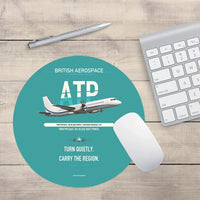 Thumbnail for British Aerospace ATP design on turquoise round mouse pad