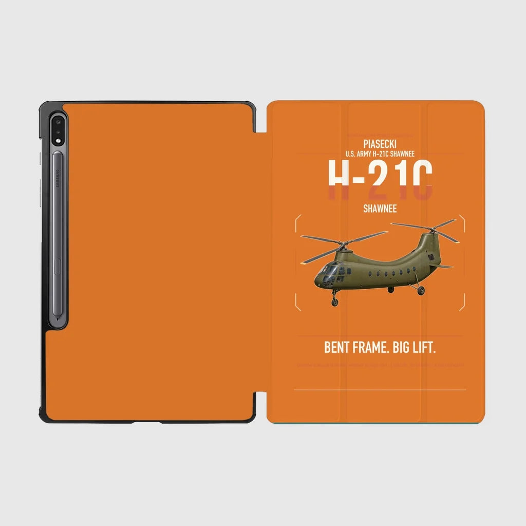 Piasecki H-21C Shawnee design on orange samsung tablet tablet case