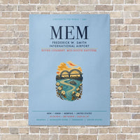 Thumbnail for Frederick W. Smith International Airport Memphis MEM vertical canvas print - no frame - light blue background