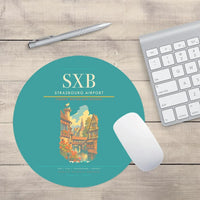 Thumbnail for Strasbourg Airport (SXB) design on turquoise round mouse pad