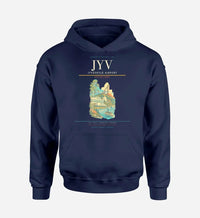 Thumbnail for Jyväskylä Airport (JYV) design on navy blue hoodie single-side print