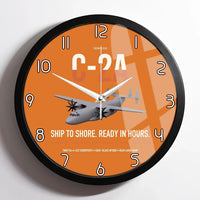 Thumbnail for C-2A Greyhound design on orange framed wall clock