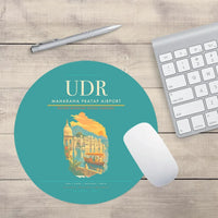 Thumbnail for Maharana Pratap Airport (UDR) design on turquoise round mouse pad