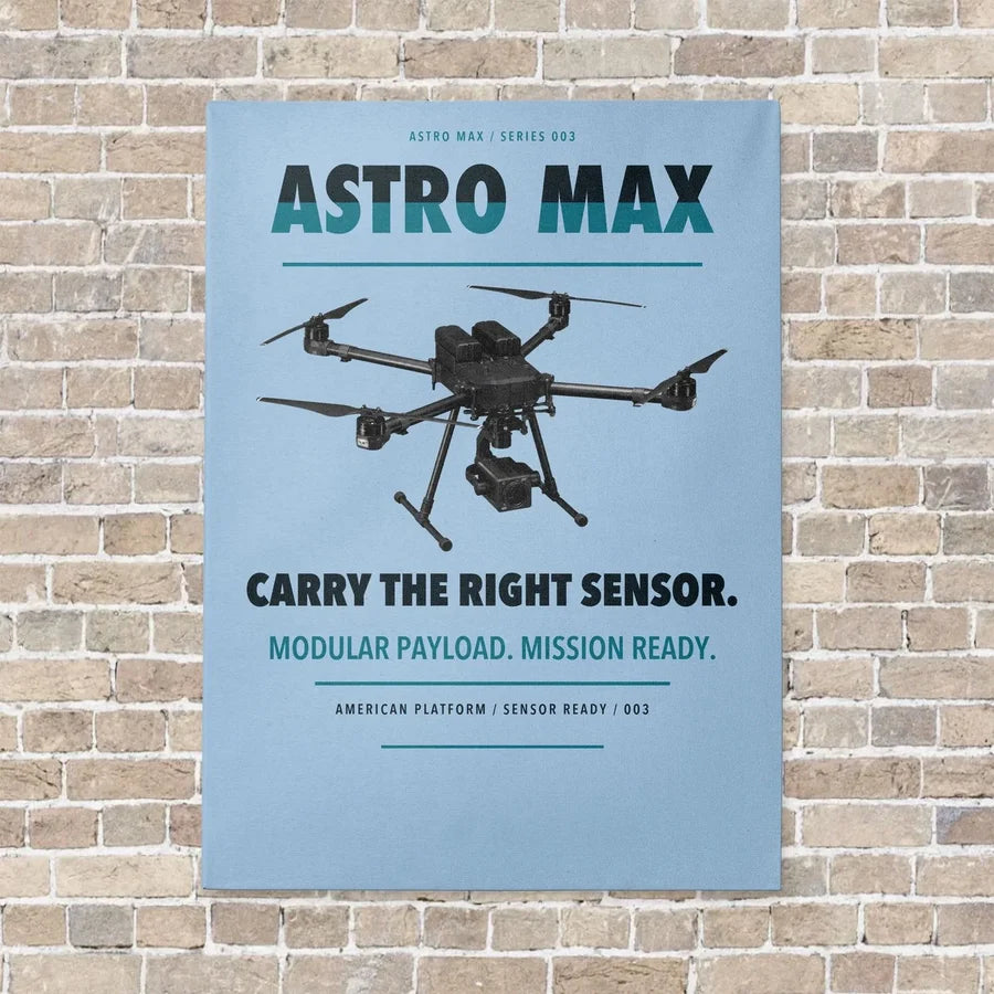 Freefly Astro Max vertical canvas print - no frame - light blue background