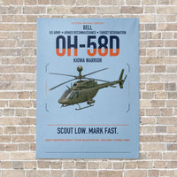 Thumbnail for Bell OH-58D Kiowa Warrior vertical canvas print - no frame - light blue background
