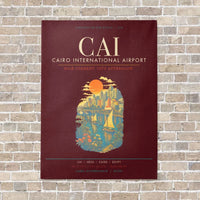 Thumbnail for Cairo International Airport CAI - Canvas Framed - Dark Red
