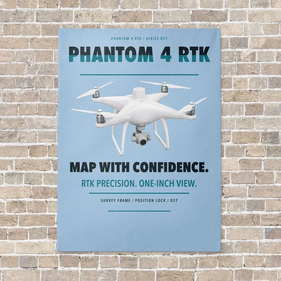 DJI Phantom 4 RTK vertical canvas print - no frame - light blue background