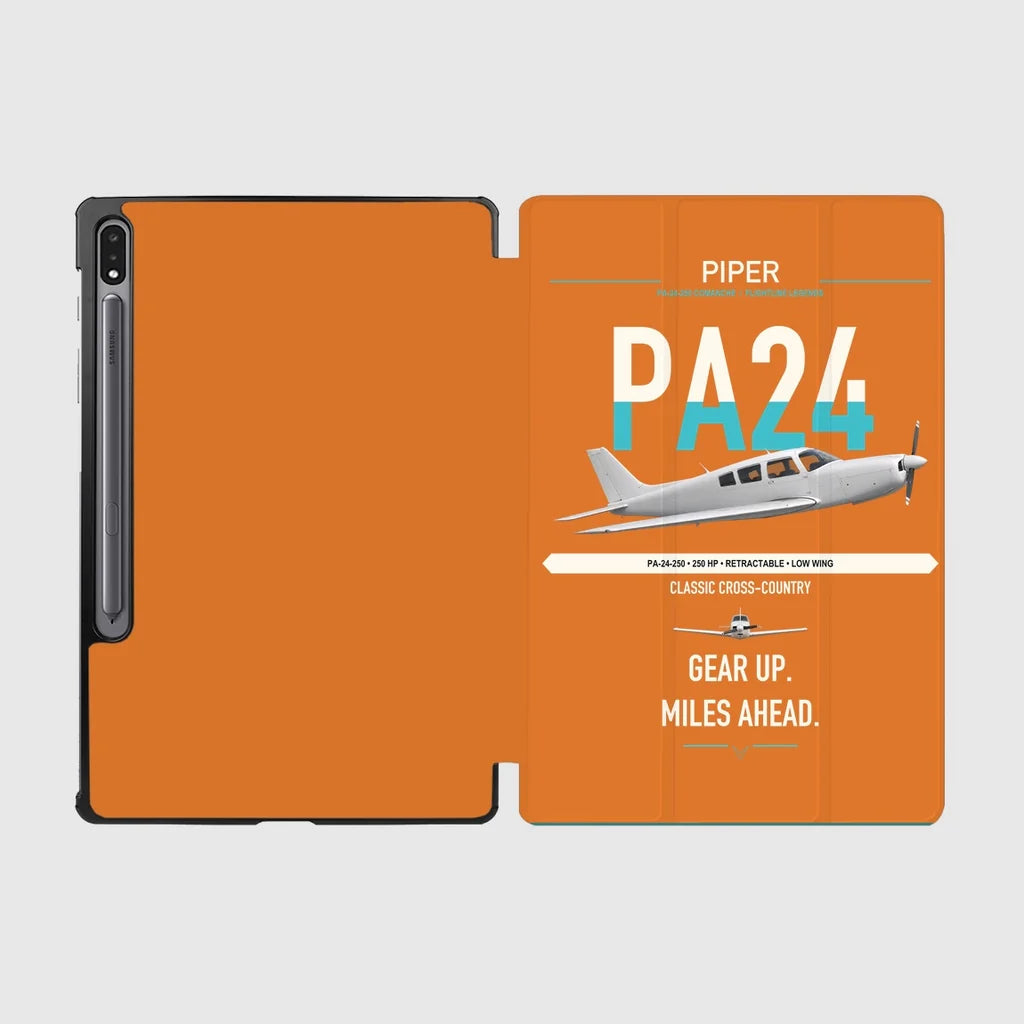 Piper PA-24-250 Comanche 250 design on orange samsung tablet tablet case