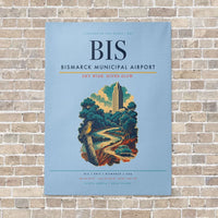 Thumbnail for Bismarck Municipal Airport BIS - Canvas No Frame - Light Blue