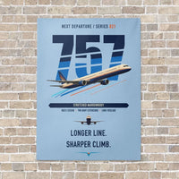 Thumbnail for Boeing 757-300 vertical canvas print - no frame - light blue background