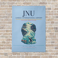 Thumbnail for Juneau International Airport JNU vertical canvas print - no frame - light blue background