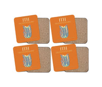Thumbnail for Ithaca Tompkins Regional Airport (ITH) design on orange 4 pieces set coaster