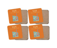Thumbnail for Sydney–J.A. Douglas McCurdy Airport (YQY) design on orange 4 pieces set coaster