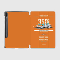 Thumbnail for Beechcraft King Air 350i design on orange samsung tablet tablet case