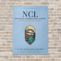 Thumbnail for Newcastle International Airport NCL vertical canvas print - no frame - light blue background