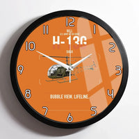 Thumbnail for Bell H-13G Sioux design on orange framed wall clock