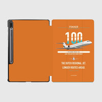 Thumbnail for Fokker 100 design on orange samsung tablet tablet case