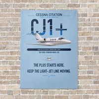 Thumbnail for Cessna Citation CJ1+ vertical canvas print - no frame - light blue background
