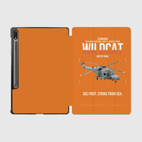 Thumbnail for Leonardo AW159 Wildcat HMA2 design on orange samsung tablet tablet case