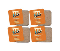 Thumbnail for Boeing 777-9 design on orange 4 pieces set coaster