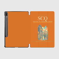 Thumbnail for Santiago de Compostela Airport (SCQ) design on orange samsung tablet tablet case