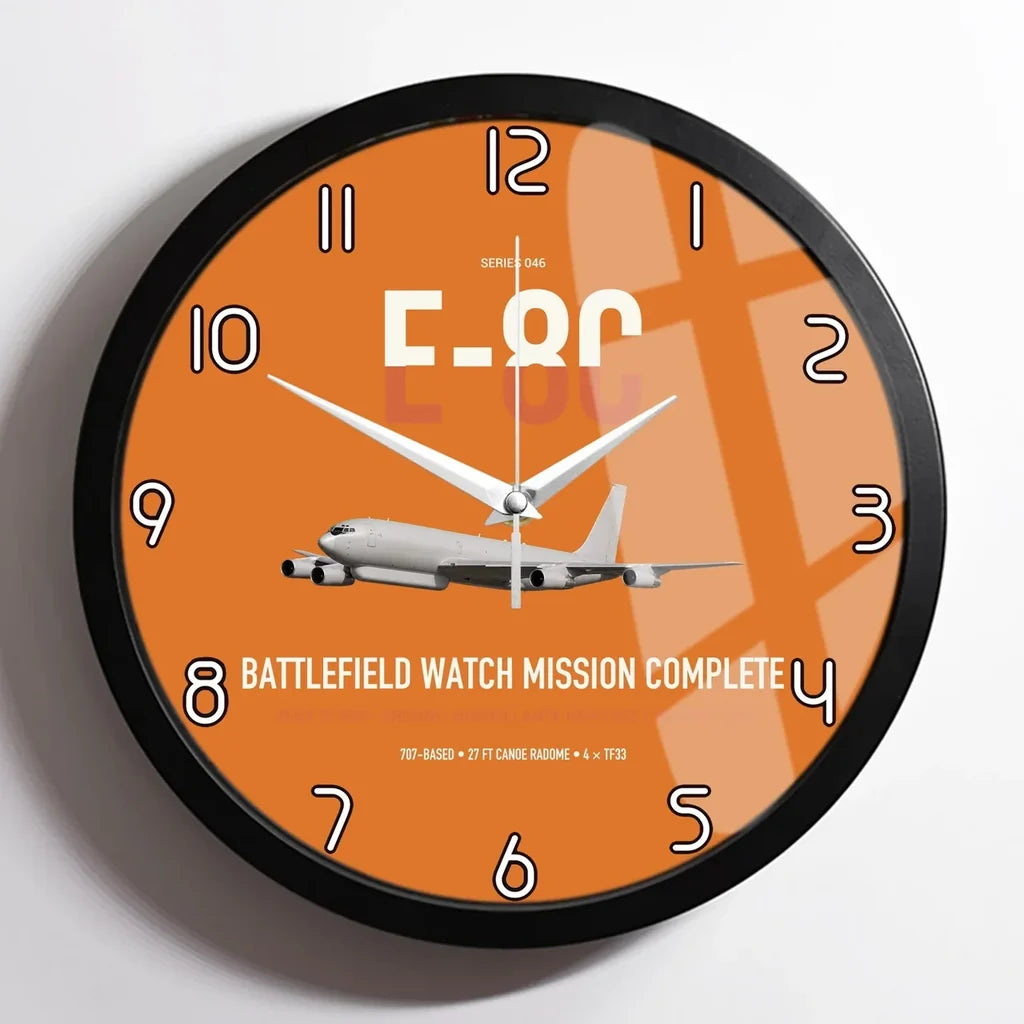 E-8C Joint STARS design on orange framed wall clock