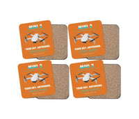 Thumbnail for DJI Mini 2 design on orange 4 pieces set coaster