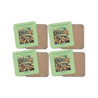 Thumbnail for The Mountain Jetport - Designed Coasters design on light green 4-pieces-set