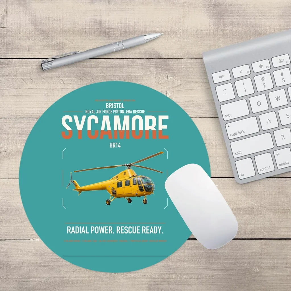 Bristol Sycamore HR14 design on turquoise round mouse pad