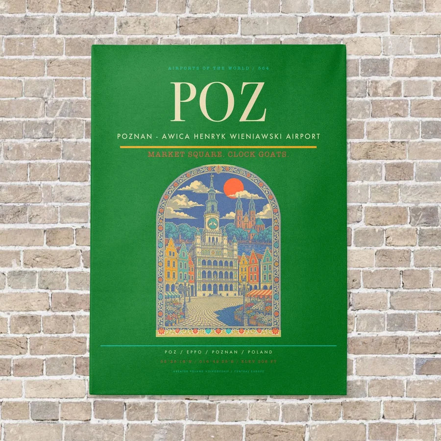 Poznan - awica Henryk Wieniawski Airport POZ - Canvas No Frame - Green