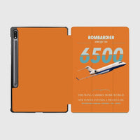 Thumbnail for Bombardier Global 6500 design on orange samsung tablet tablet case