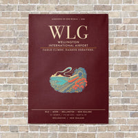 Thumbnail for Wellington International Airport WLG - Canvas Framed - Dark Red