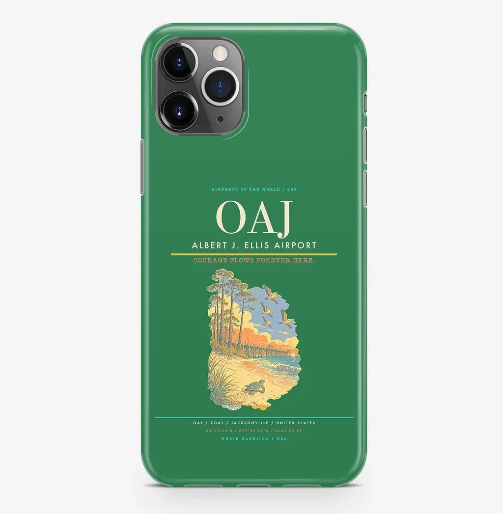 Jacksonville Airport (OAJ) design on green iPhone 16 Pro MagSafe case