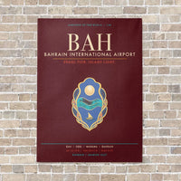 Thumbnail for Bahrain International Airport BAH - Canvas Framed - Dark Red