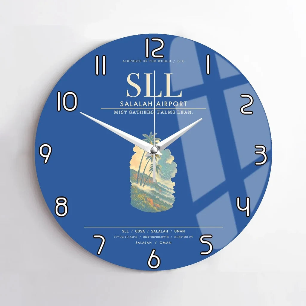 Salalah Airport SLL Wall-Clock No-Frame - Blue