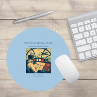 Thumbnail for VINTAGE G4297 - The Navigator's Stars - Designed Mouse Pads design on lightblue round