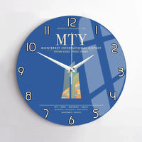 Thumbnail for Monterrey International Airport MTY Wall-Clock No-Frame - Blue