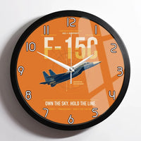 Thumbnail for F-15C Eagle design on orange framed wall clock