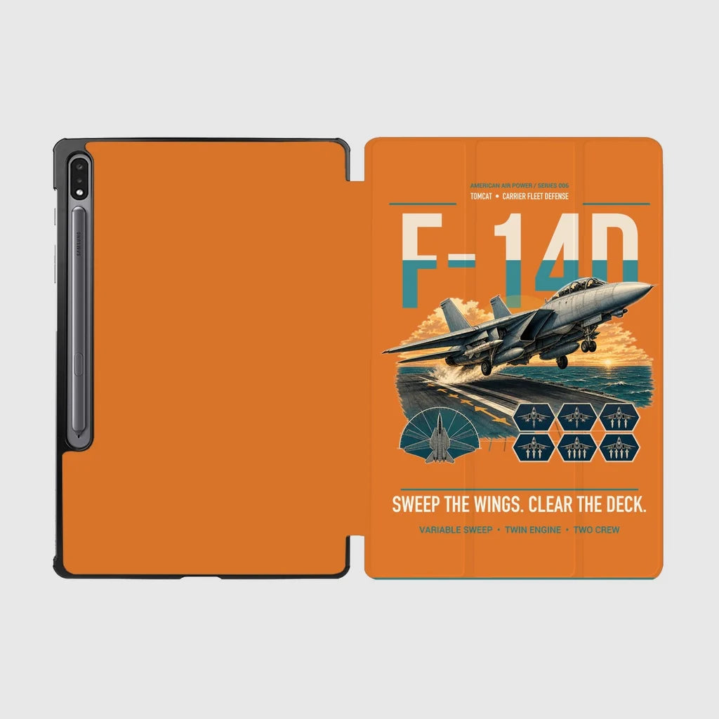 F-14D Tomcat design on orange samsung tablet tablet case