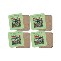 Thumbnail for The Airmail Run - Designed Coasters design on light green 4-pieces-set