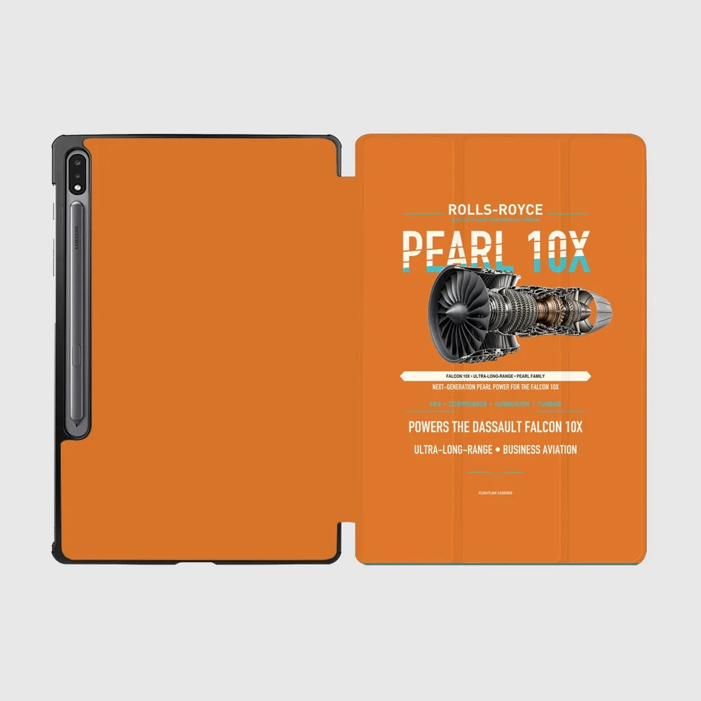 PEARL 10X design on orange samsung tablet tablet case
