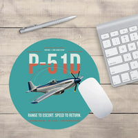 Thumbnail for P-51D Mustang design on turquoise round mouse pad