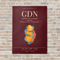 Thumbnail for Gdansk Lech Waesa Airport GDN - Canvas Framed - Dark Red
