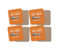 Thumbnail for VC-25A Air Force One Presidential Airlift design on orange 4 pieces set coaster
