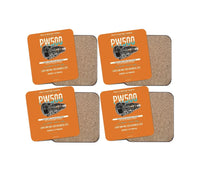 Thumbnail for PW500 design on orange 4 pieces set coaster