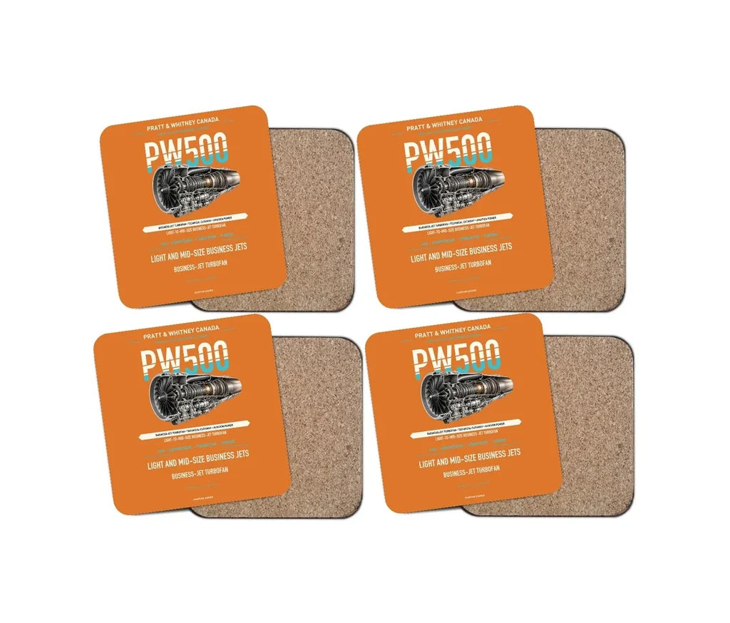 PW500 design on orange 4 pieces set coaster