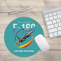 Thumbnail for F-16C Fighting Falcon design on turquoise round mouse pad