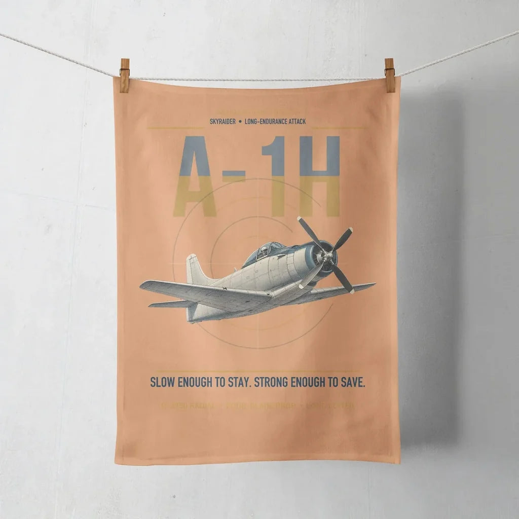 A-1H Skyraider design on orange towel