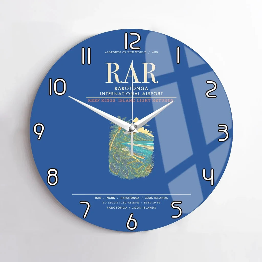 Rarotonga International Airport RAR Wall-Clock No-Frame - Blue